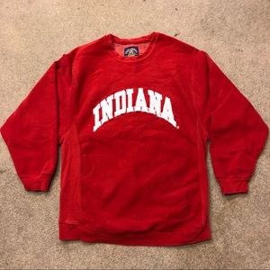 Indiana IU sweatshirt with embroidered letters.
